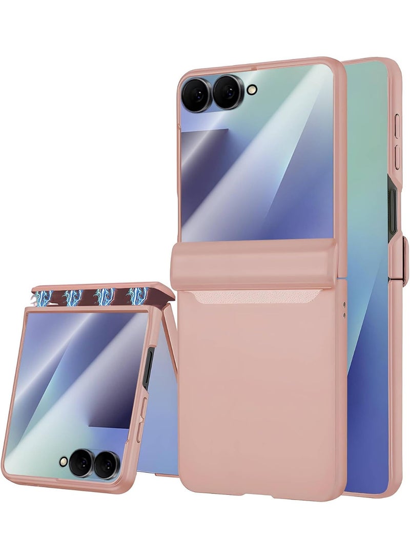 GKK Samsung Galaxy Z Flip 7 Case, Hinge Protection, Built-in Screen Protector, Wireless Charging, Shockproof, Slim Rugged Phone Protective Case for Galaxy Z Flip 7 Pink - Image 1